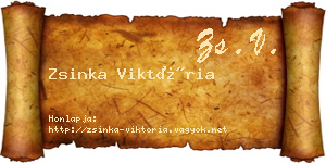 Zsinka Viktória névjegykártya